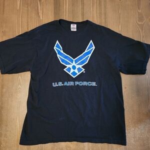 Vtg U.S. Air Force T Shirt Wings Blue Bayside USA Made Short Sleeve Men's Sz XL